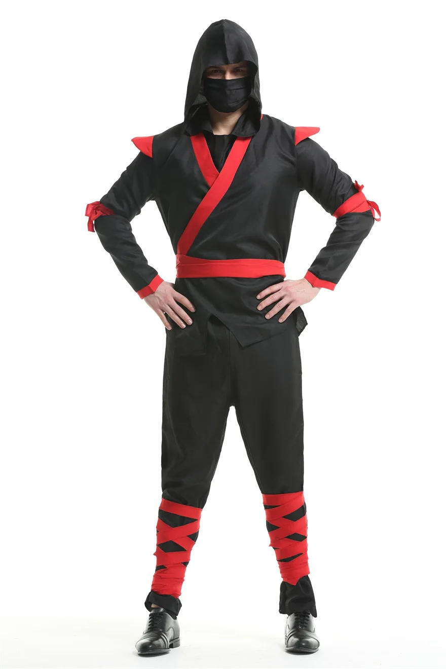Men Japan Samurai Costumes Ninja Cosplay Clothes Suit For Adult Ninja Halloween Carnival Fancy Party Dress