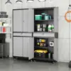 Metal Garage Storage Cabinet with Locking Doors and Adjustable Shelves, Rolling Tool Storage Cabinet with 4 Wheels and 1 Drawer 6