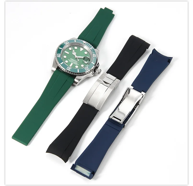 20 mm Silikon-Uhrenarmband für Seiko für Rolex für Submariner für Daytona für Oysterflex, wasserdichtes Gummiarmband-Zubehör – Detail 10