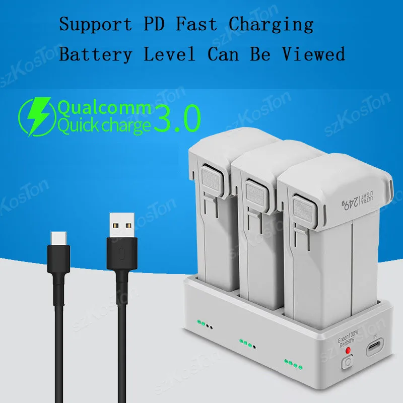 รูปสินค้า เครื่องชาร์จแบตเตอรี่ DJI Mini 3/3 Pro/4 Pro ชาร์จเร็ว 3 ช่อง