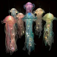 1pc Handmade DIY Jellyfish Lantern, Upgraded Thick Material, Decorative Hanging LED Light, Room Decoration Light 1