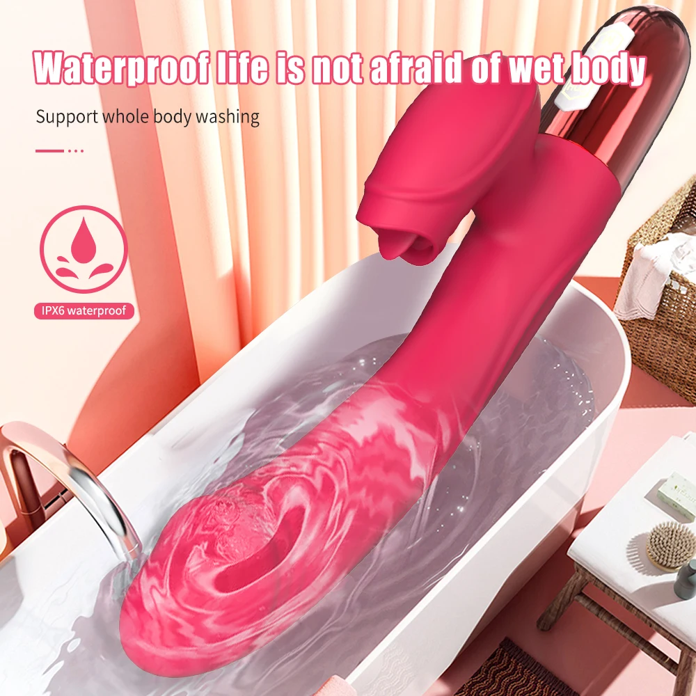 Vibrator-Dildo für Frauen, Zunge lecken, Masturbation, Vibrator, G-Punkt, Klitoris-Stimulator, Spielzeug für Erwachsene, An2023_voghion.com