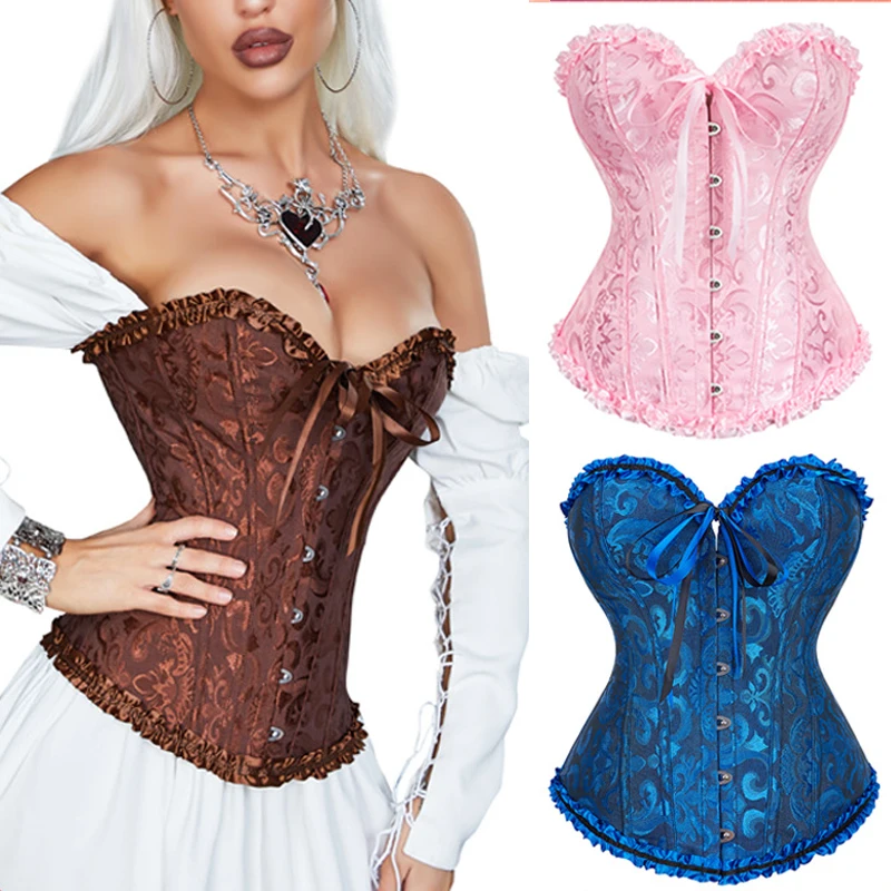 

2023 Sexy Lingerie Women Pleated Body Shapewear Costumes Corset Lace Trimmed Corsets And Bustiers Size XS-6XL