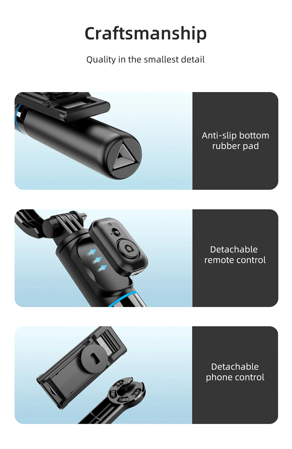 WiWU Wi-SE001 Detachable Tripod Selfie Stick description image 8