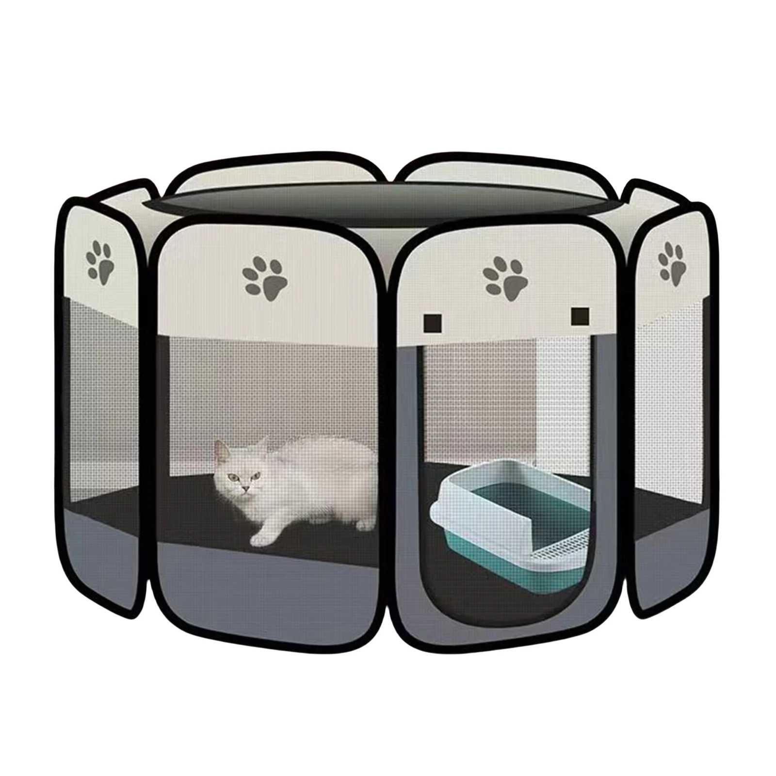 접이식 옥스포드 천 강아지 펫 플레이펜 커버 포함 강아지 텐트 케이지 72x48cm 고양이 분만실 강아지 고양이 토끼 병아리용