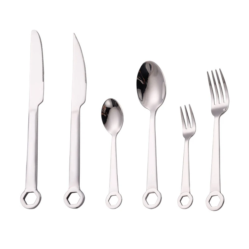 304 Stainless Steel Wrench Shape Tableware Fork Spoon Gift Fruit Dessrt Salad Forks Cutlery