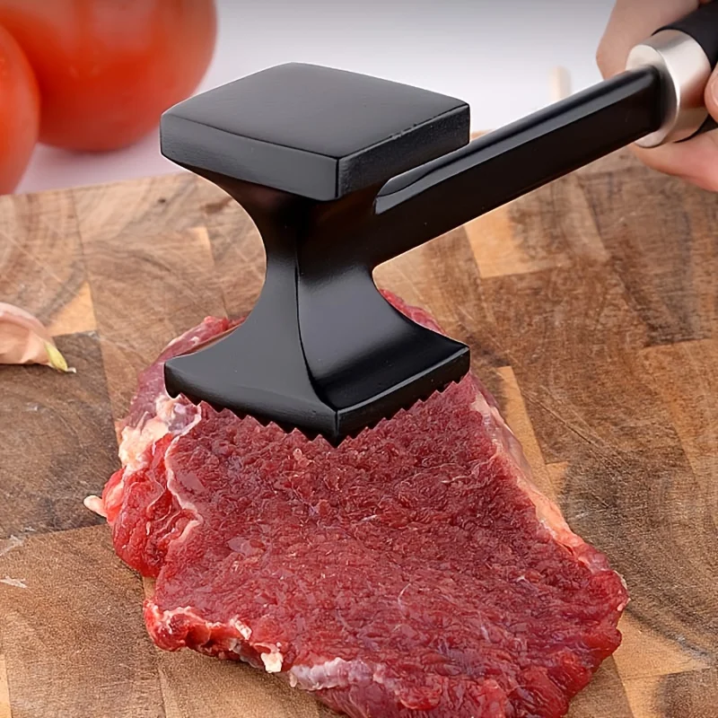 Stainless Steel Double-Sided Square Meat Tenderizer Hammer Food-Safe Kitchen Tool For Pork Chops Steak Western Cuisine