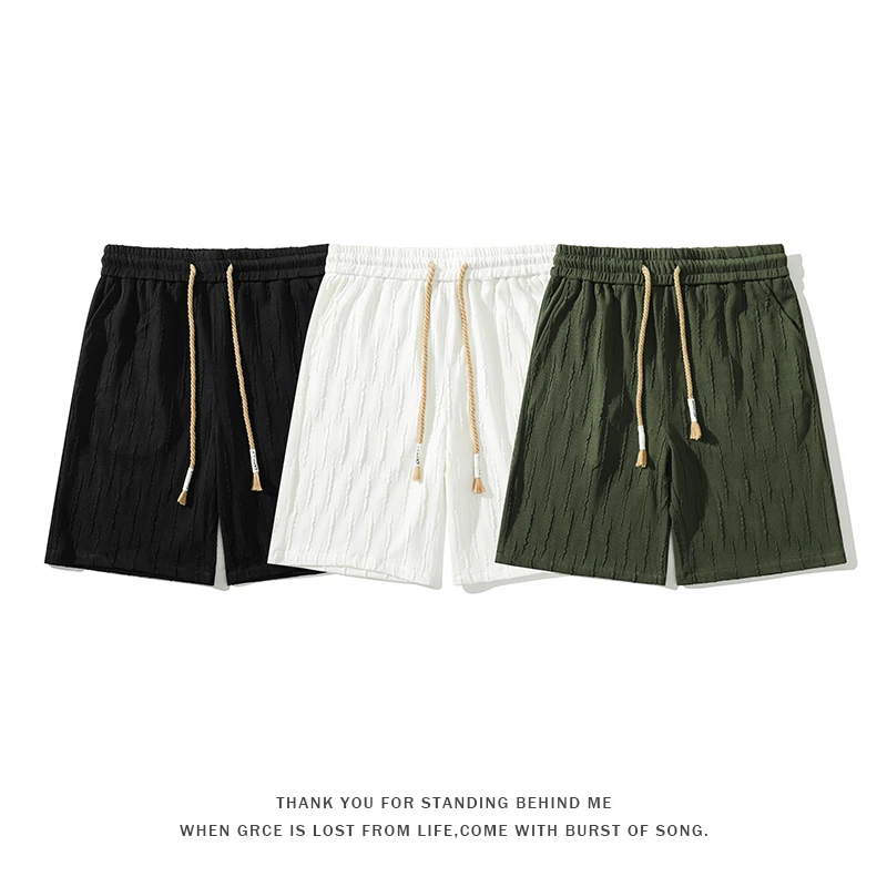 Men's Casual Shorts Twill Chino Summer Sweatpants Harajuku Casual Track Shorts Hip Hop Streetwear Baggy Short