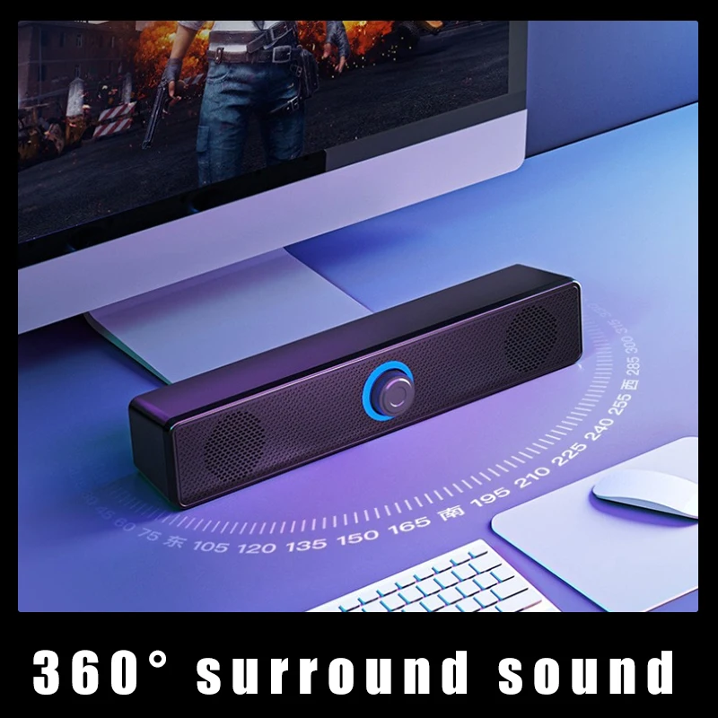 Computer Speakers Mini Speaker USB Wired Computer Soundbar Speakers Stereo Sound Surround Loudspeaker box For PC Laptop Notebook Loudspeaker
