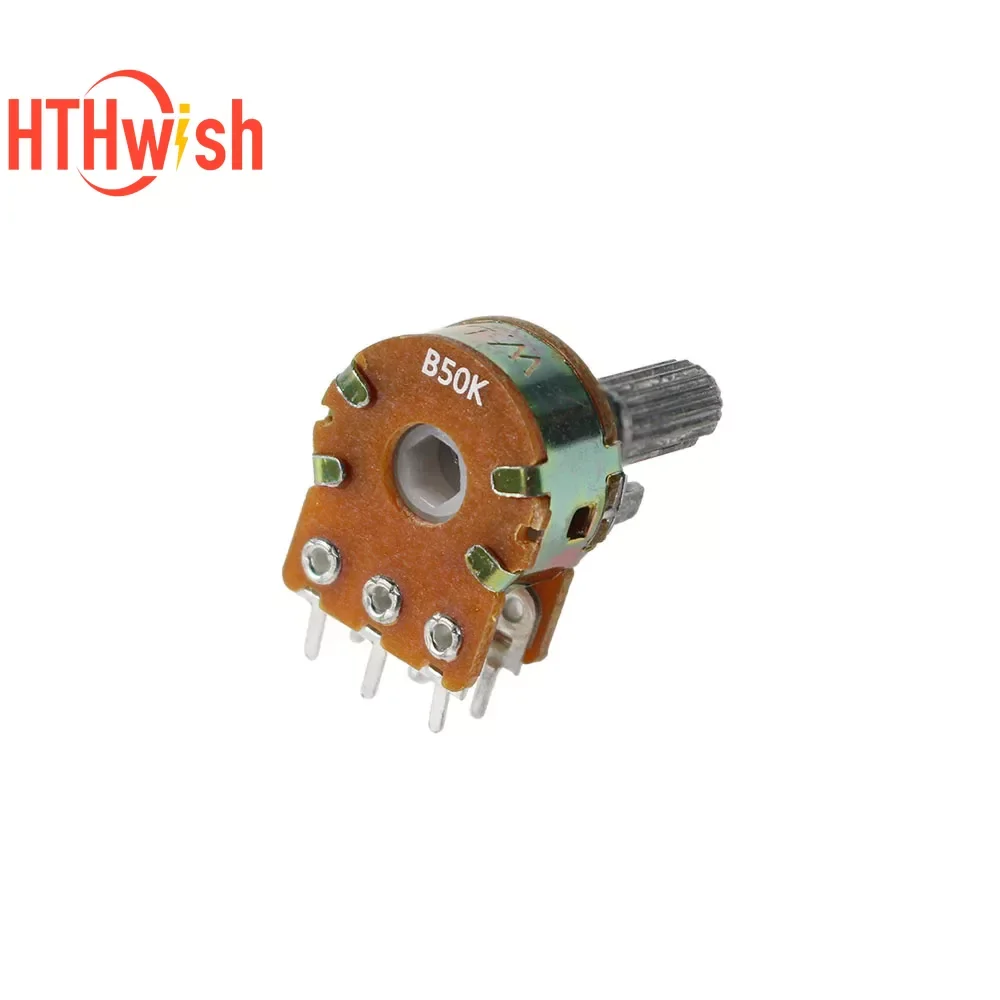 5pcs WH148 20MM 6Pin Dual Potentiometer B1K B2K B5K B10K B20K B50K B100K B250K B1M Ohm Variable Rotary Carbon Film Resistor