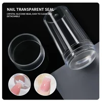 1 Sets of Silicone Transparent Seal Head Large Scraper Nail Color Transfer Tool Nail Art Template Molds Clear Nail Art Stamper 2