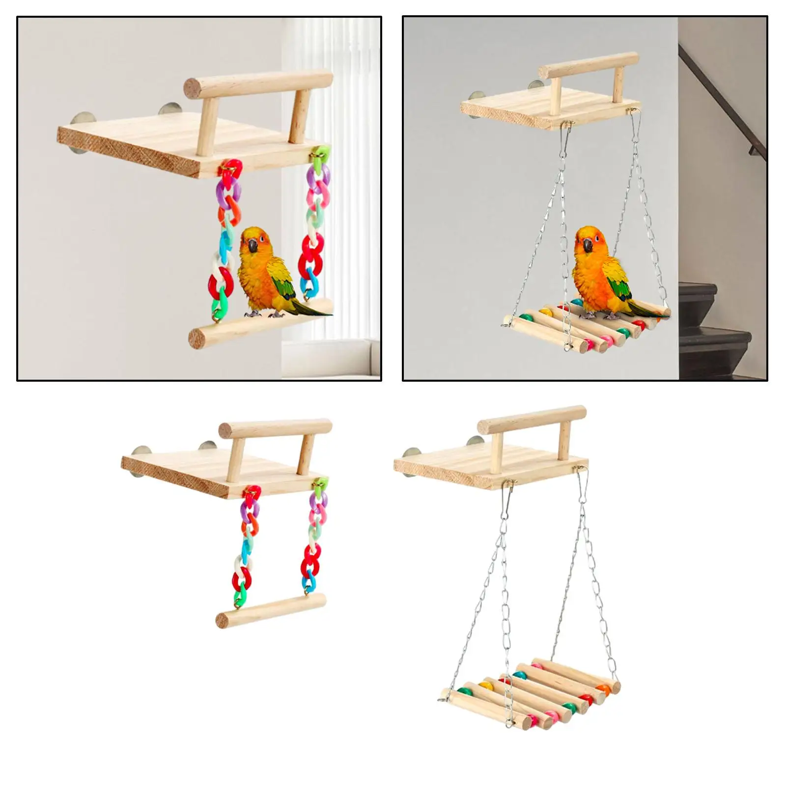 Wooden Parrot Perch Toy Platform Parrot Playstand Play and Rest Practical for Budgie Cockatoos Cockatiel Hummingbird Macaw
