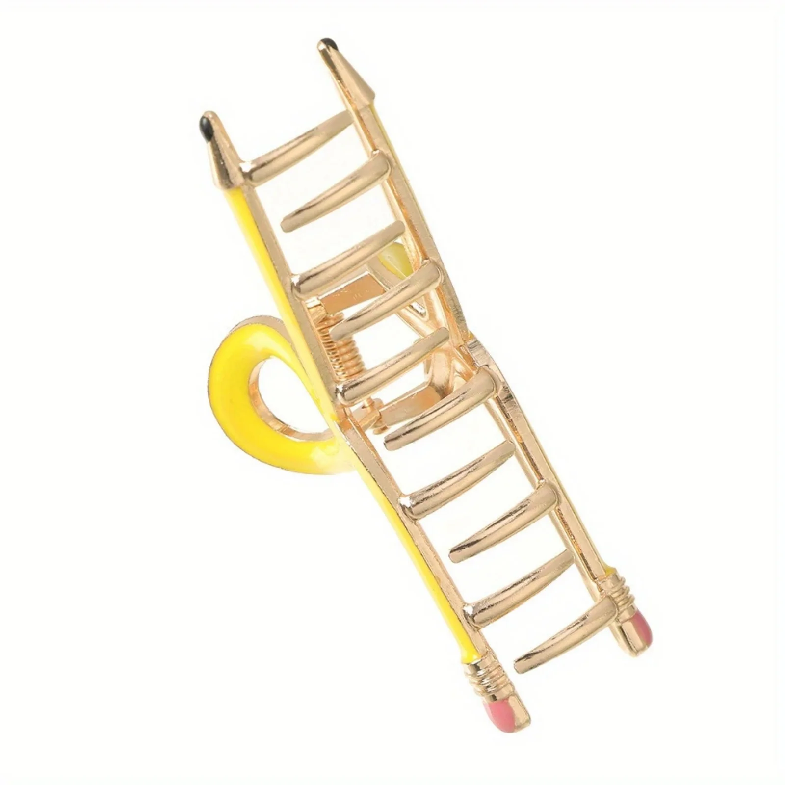 1PC Creative Pencil - Shaped Hair Claws, Colorful Ribbon Design Hair Clips, Fun Hair Accessories for Women