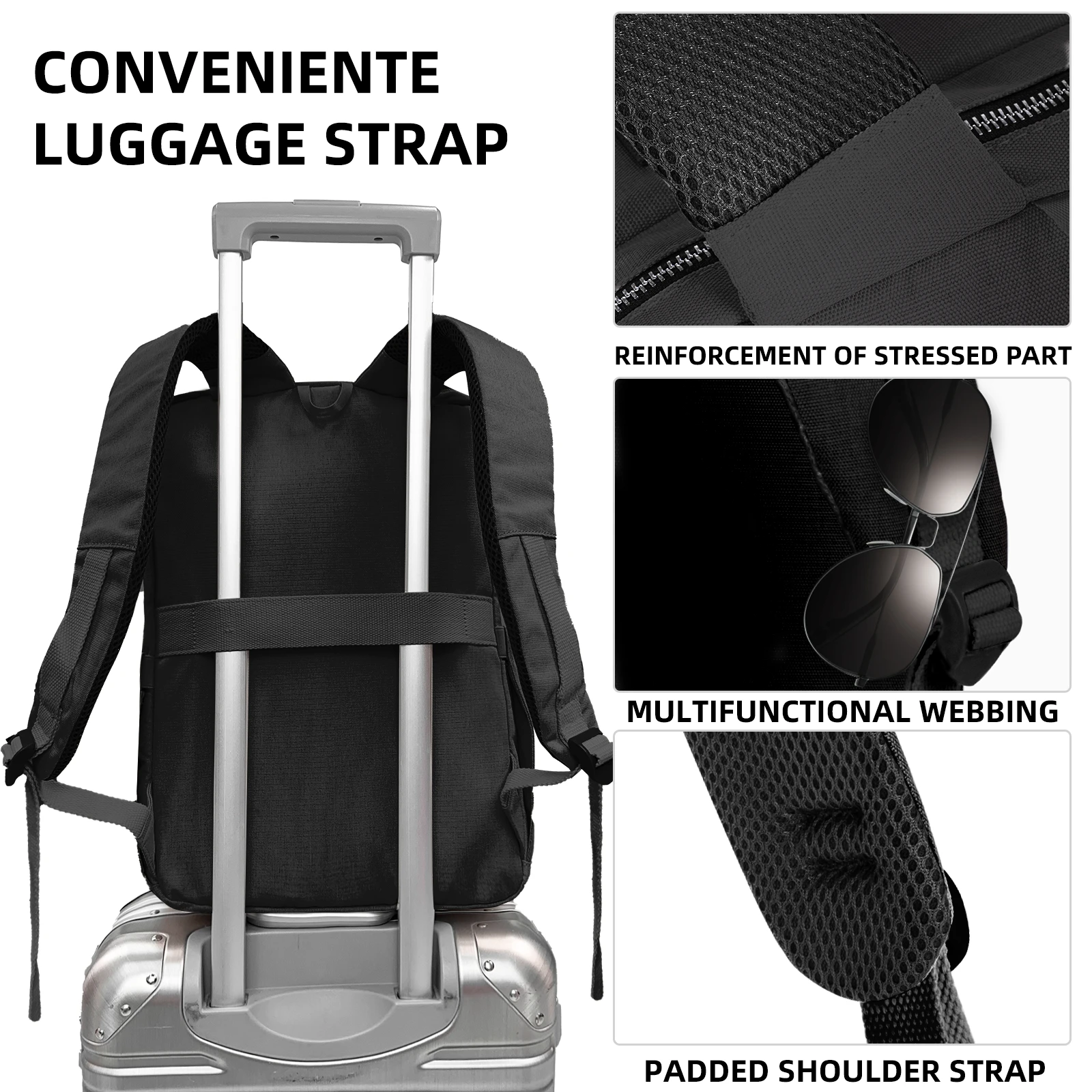 High Quality Large Backpack Waterproof Multi-function Double Zipper Unisex Casual Travel Business Outside Student School Bag