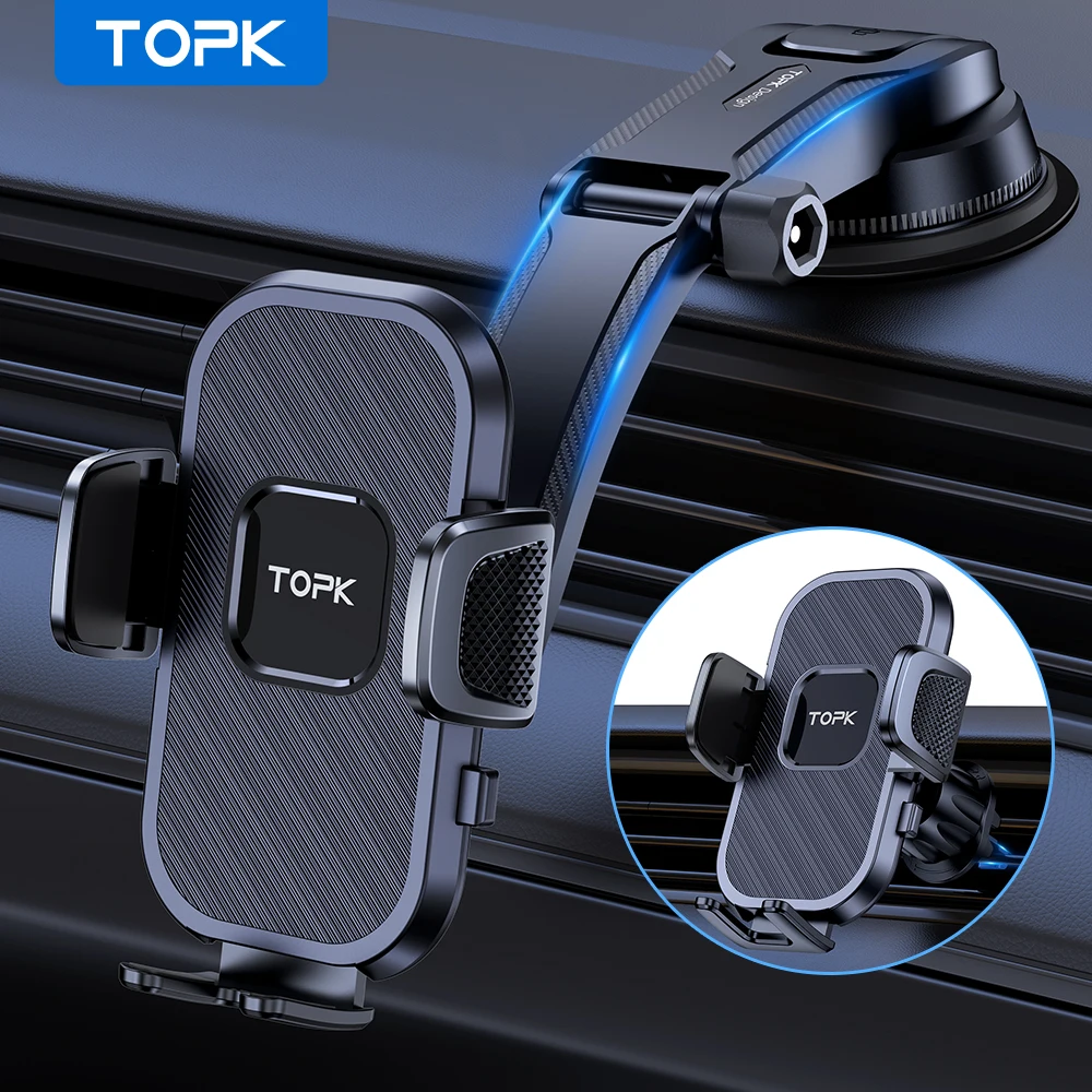 Universal Car Phone Holder with Air Vent and Suction Cup Mount