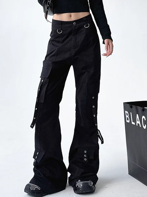 Gothic cargo pants with multiple pockets