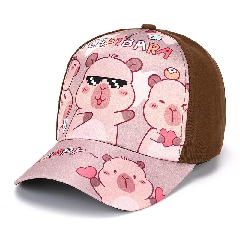 Hot Sale Children's Cartoon Capybara Printed Cap Boys Girls Outdoor Sunshade Cute Capibara Hat Lovely Kids Baseball Cap