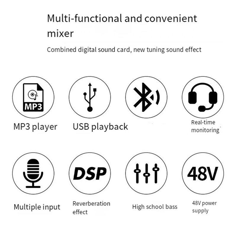 TEYUN 12 Channels Professional Portable Audio Interface Sound Card Console USB MIXER For Guitar Recording Studio