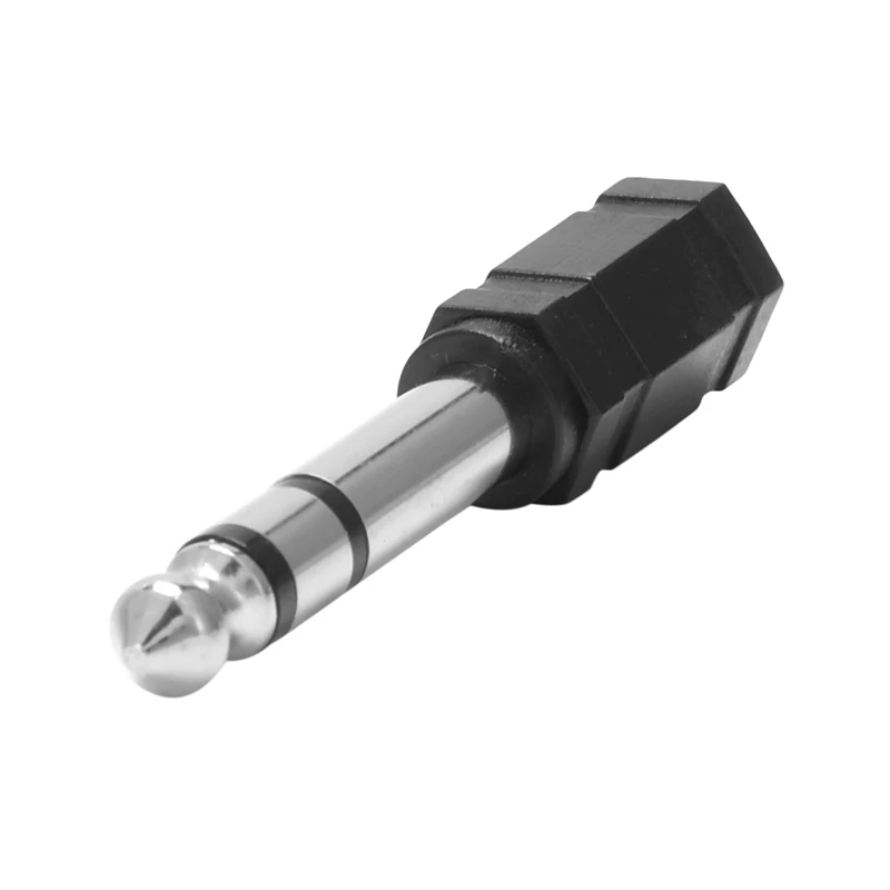 12 Pieces Headphone Adapter 6.35 Mm Male To 3.5 Mm Female Stereo Audio Earphone Jack Adapter, Black/Gold Plated