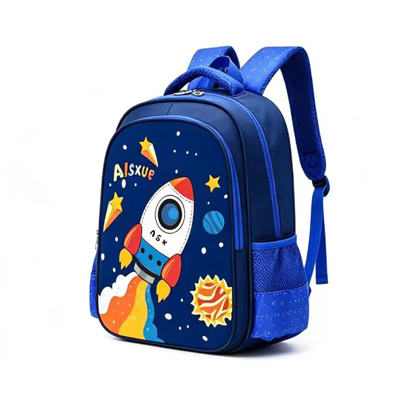 Kindergarten Primary Bookbag Blue Children Backpack Rocket Launch Boy Kid School Bag Student Waterproof Baby Boy Backapck 3