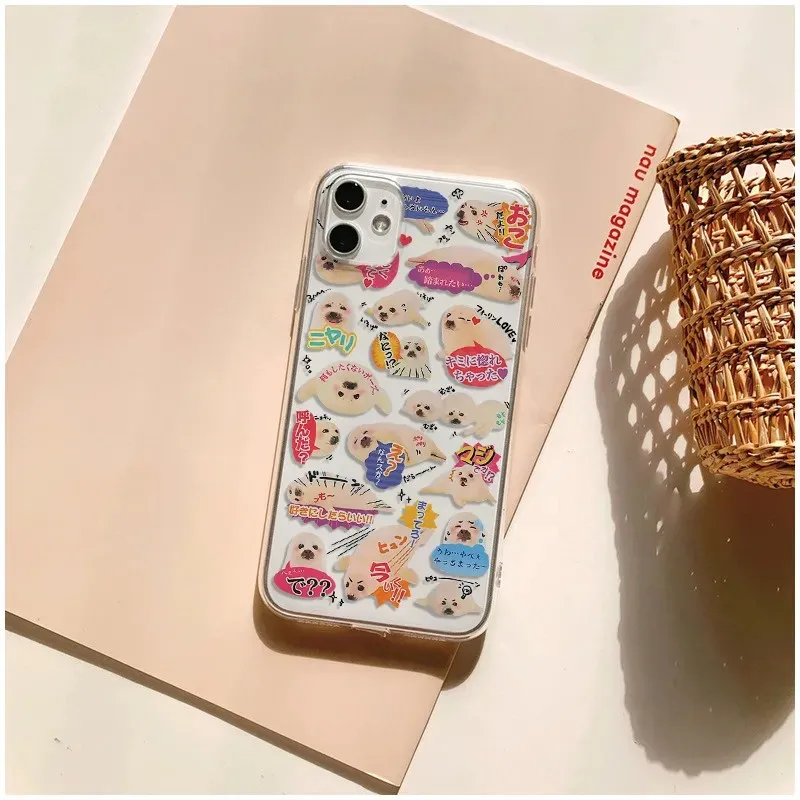 Clmj Adorable Japanese Seal Clear Phone Case with Enhanced Protection
