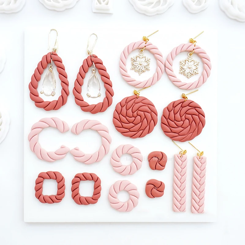 Hollow Ring Polymer Clay Cutter Twist Texture Polymer Clay Earring Mold DIY Holiday Party Earring Pendant Shape Pottery Tools polymer clay tools,pottery sculpting tools,clay sculpting tools,pottery tools,clay craft tool