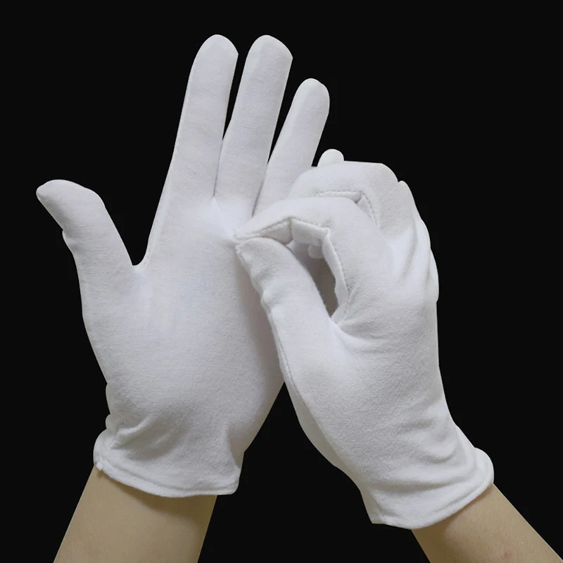 1 Pair Full Finger Men Women Etiquette Cotton Gloves Waiters/Drivers/Jewelry/Workers Mittens Sweat Absorption Gloves for full finger gloves,cotton gloves,etiquette gloves,jewelry gloves,male gloves