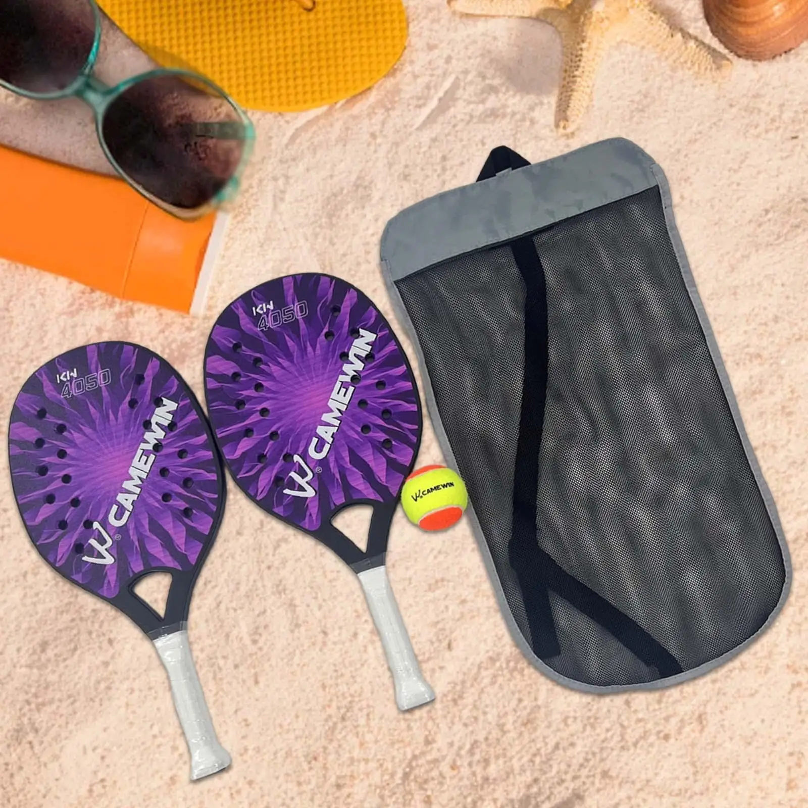 2x Beach Tennis Rackets Anti Slip Sweat Resistant Grip Portable Carbon Fiber 2x Beach Tennis Rackets Anti Slip Sweat Resistant Grip Portable Carbon Fiber