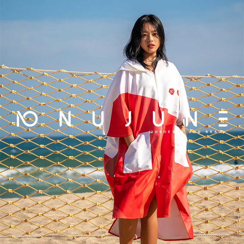 

Nu-June Surf Poncho Towel Poncho Quick-Dry Towel Hoodie Microfiber Beach Robe Changing Poncho Swim Towel Beach Poncho For Adults