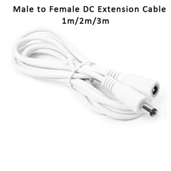 Universal DC Extension Cable Male to Female Plug for Security Cameras - 5.5x2.1mm (3m)