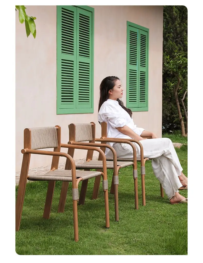Waterproof UV Rattan Garden Set New Chinese Style Patio Tea Table Chairs Outdoor Patio Furniture Rattan Patio Furniture Muebles