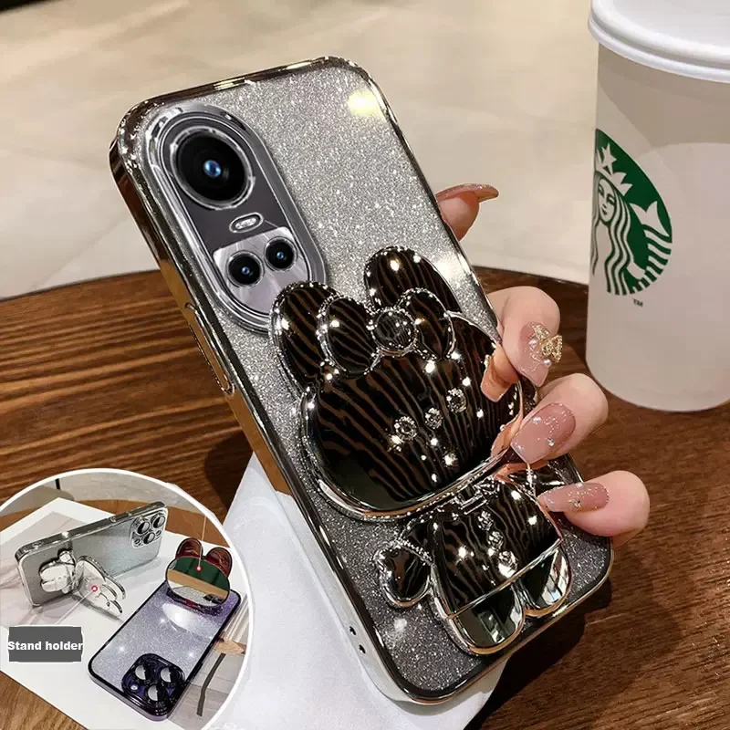 Rabbit Mirror Bracket Seismic Protective Phone Case