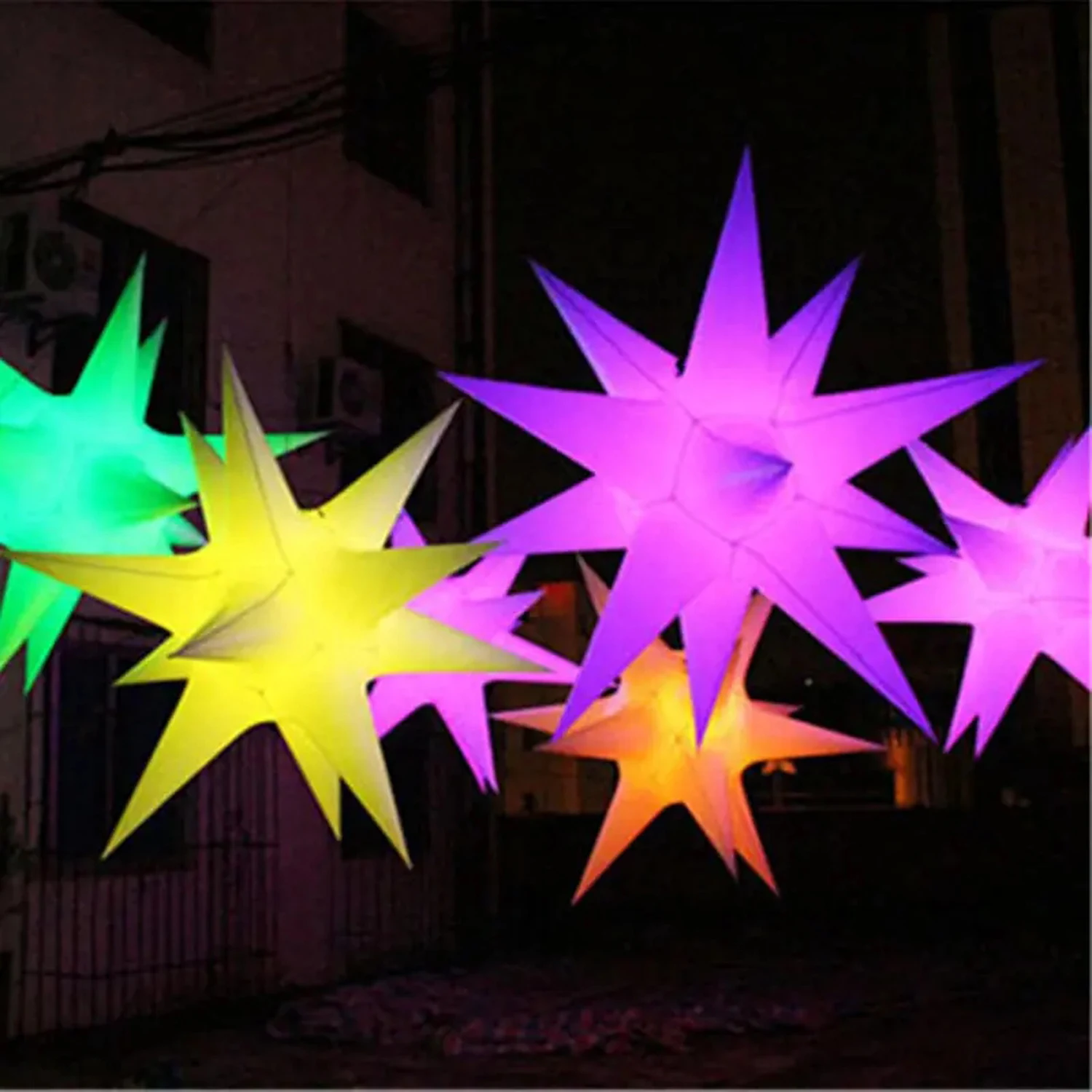 Fascinating Christmas Inflatable Star With Led Light Nightclub Outdoor Festival Decoration Hanging Inflatable Star Balloon