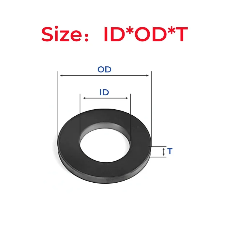 Rubber Washers M2-M42 Black Soft Flat Plane Spacer Insulation Gasket Ring