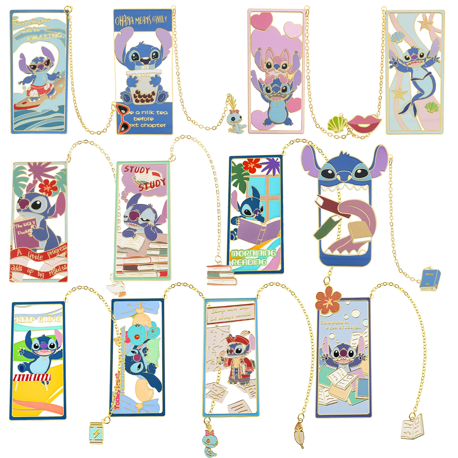 

Anime Lilo & Stitch Bookmark Ohana Means Family Reading Lovers Bookmark Gift Handbook Hanging Decorative Student Supplies