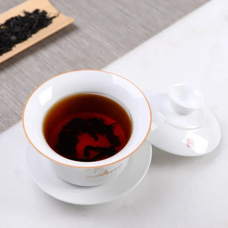 Large Ceramic Gaiwan Handmade Teacup Travel Tea Bowl Chinese Household Teaware Drinkware Personal Cup Tea Ceremony 220ml