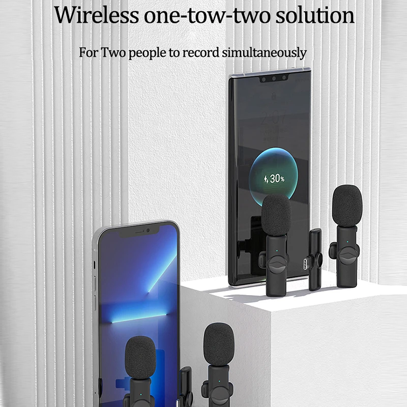 2022 Mic For iPhone Wireless Lavalier Microphone Portable Audio Video Recording Live Broadcast Gaming Type-C Phone Microfonoe mics Microphones
