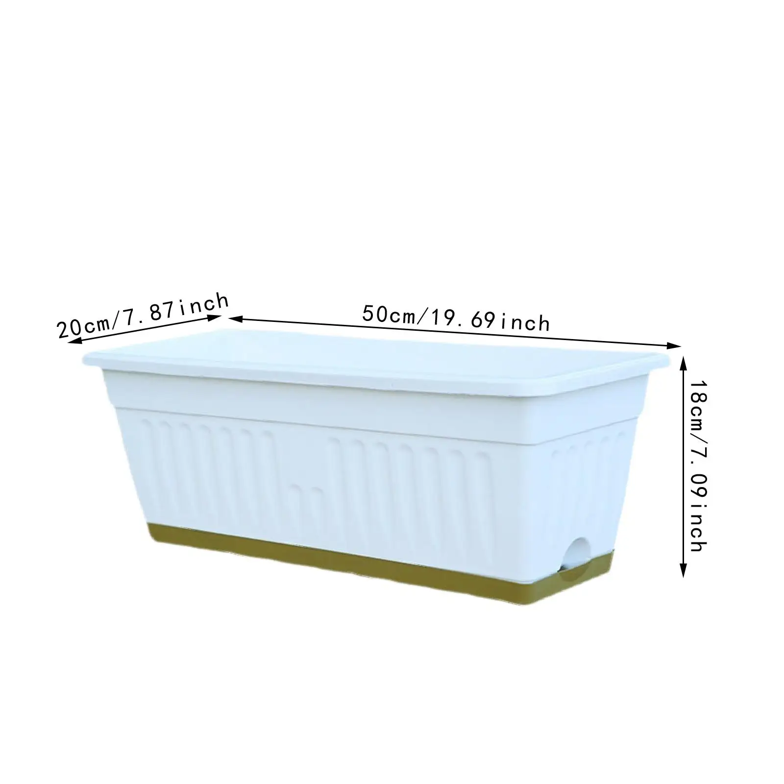 Blumen- und Gemüsetopf, dekorativer Gartenblumentopf, rechteckiger Blumentopf, Kunststoff-Pflanztopf, Pflanzenbehälter für den Balkon_voghion.com