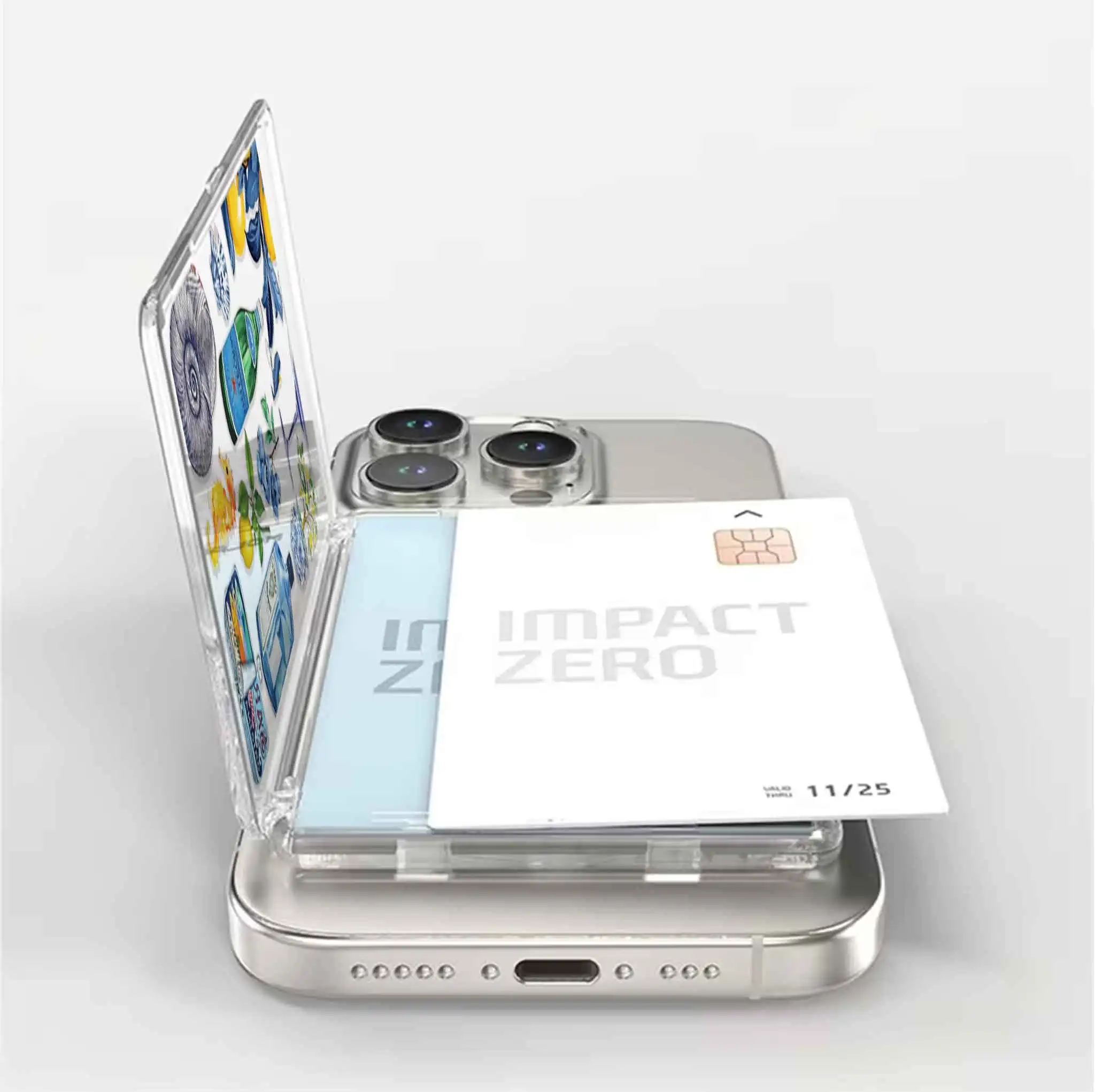 Magsafe Transparent Acrylic Card Holder with Magnetic Shell Accessories