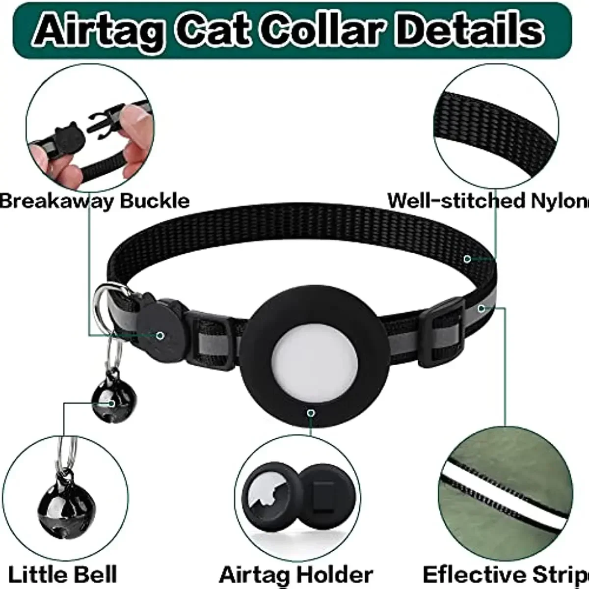 Reflective Airtag Cat Collar 6