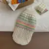 New Winter Beige Green Stripe Dog Pet Sweater for Warm Christmas New Year Clothes Wear for Small Medium Puppy Pet