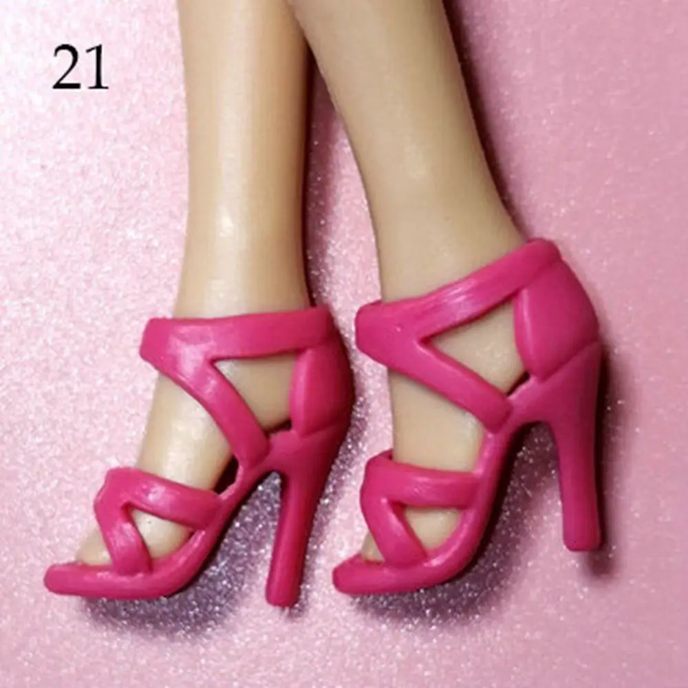 1 Pair 30cm Doll High-heel Shoe Fashion Female Doll Boots Plastic Doll Colorful High Heels Shoes 1/6 Dolls Accessories
