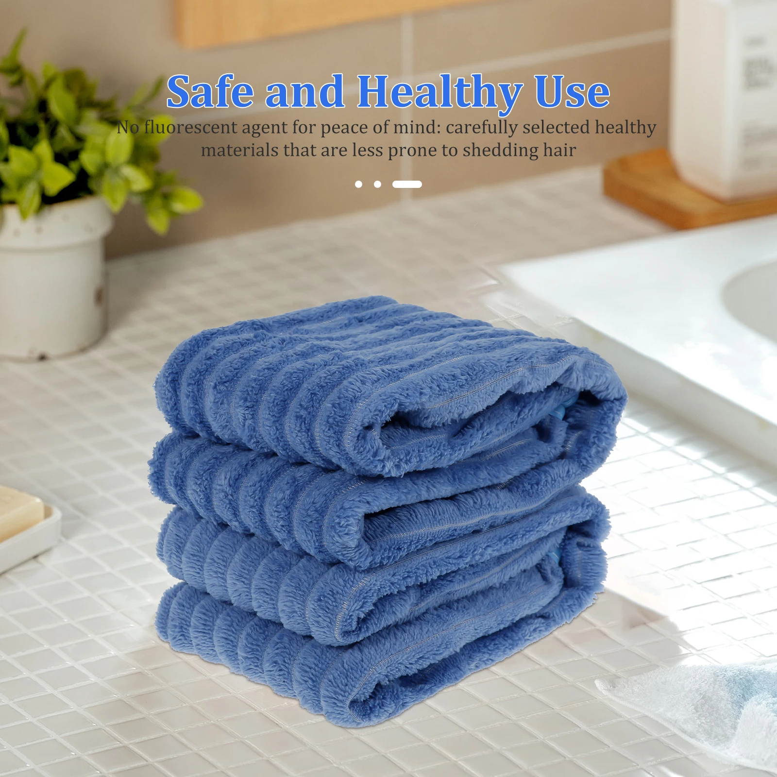 2Pcs Bath Towel Coral Velvet Absorbent Bathroom Towel Soft Comfortable Wash Cloth Portable Multipurpose Washcloth for Bathroom