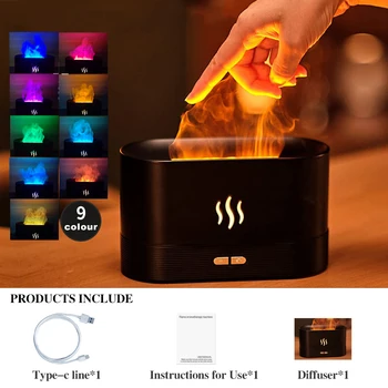 REUP Flame Aroma Diffuser Air Humidifier Ultrasonic Cool Mist Maker Fogger LED Essential Oil Jellyfish