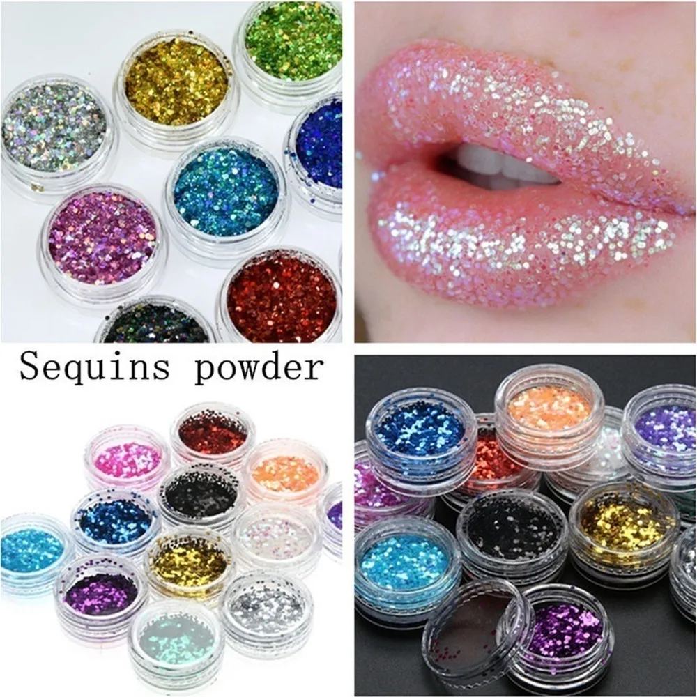 Glitter Eyeshadow Mixed Color Shimmer Palette Long Lasting Diamond Eye Shadow Waterproof Mineral Powder Eye Shadow 6Pcs Random