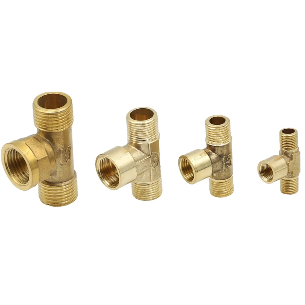 

1/8" 1/4" 3/8" 1/2" Thread Male To Female To Male Brass Connector Joint Copper Pipe Fitting oil water gas Coupler Adapter