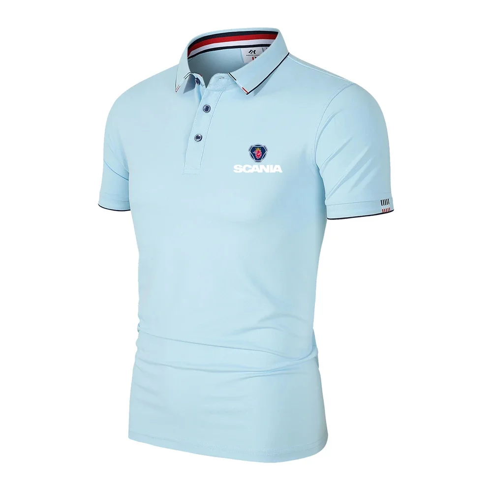 Summer Truck Polo Shirt Men's Hot Selling Golf T-shirt Street Fashion Business Solid Color Slim Fit Tennis T-shirt
