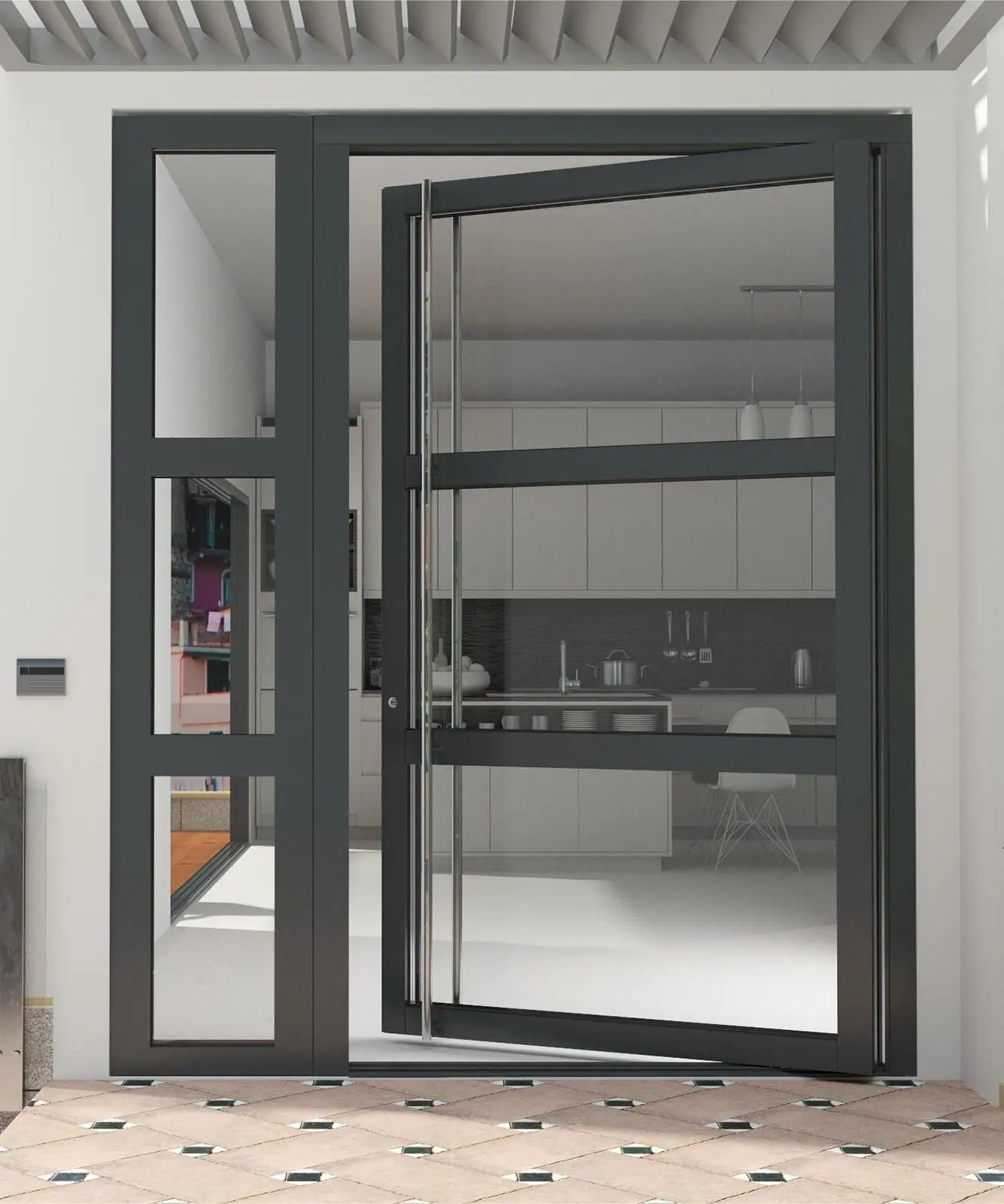 

Sixinalu House Balcony Used French Door Aluminum Frame Tempered Glass Doors Thermal Break Aluminum Structure Casement Door