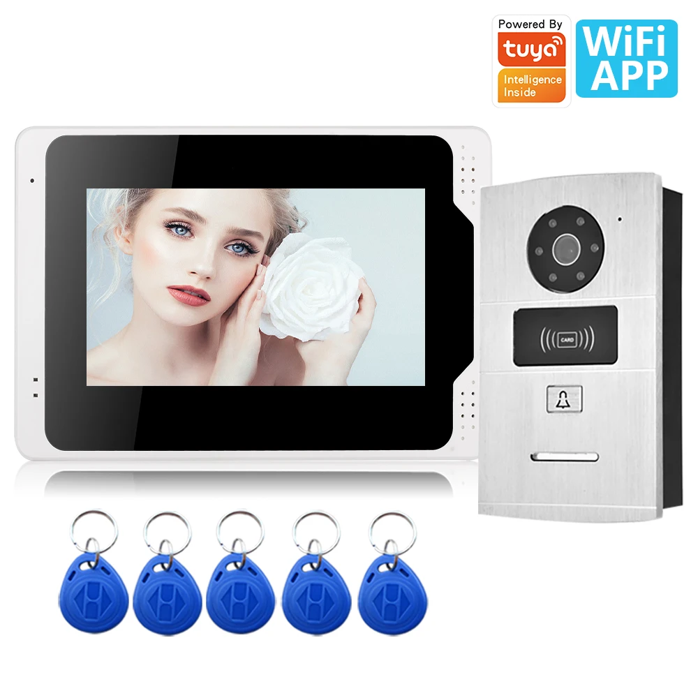 

SYSD Tuya Smart Home Doorbell with Indoor Display Monitor Video Intercom Villa Doorphone Outdoor Station RFID Unlock