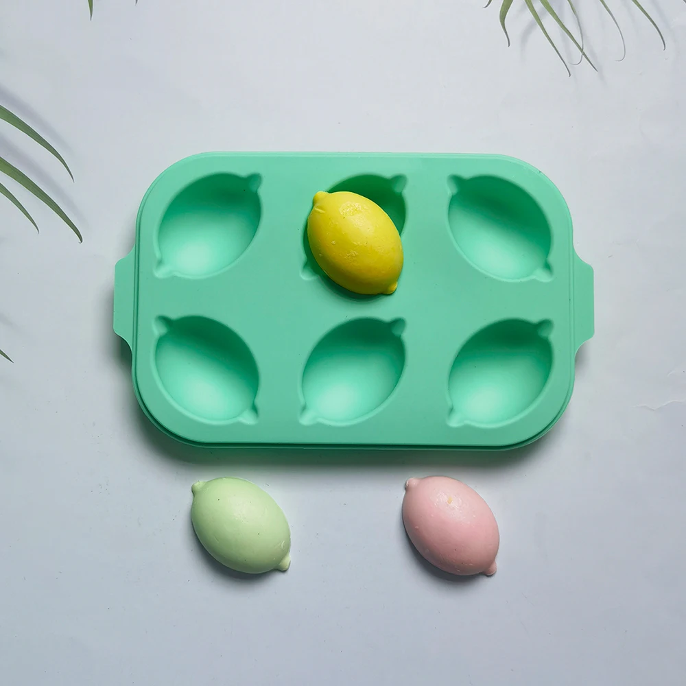 

6 Cavity Lemon Shape Silicone Cake Mold Cookies DIY Handmade Kitchen Reuse Baking Tools Decorating Mousse Making Mould